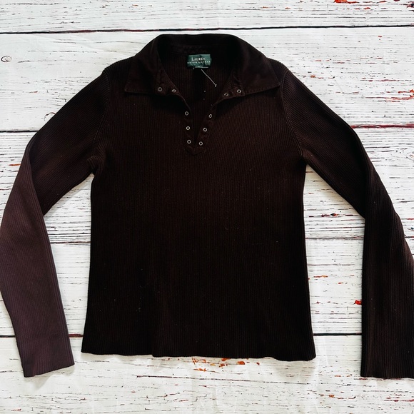 Ralph Lauren Tops - Ralph Lauren Chocolate Brown Polo Longsleeve! Womens Size
